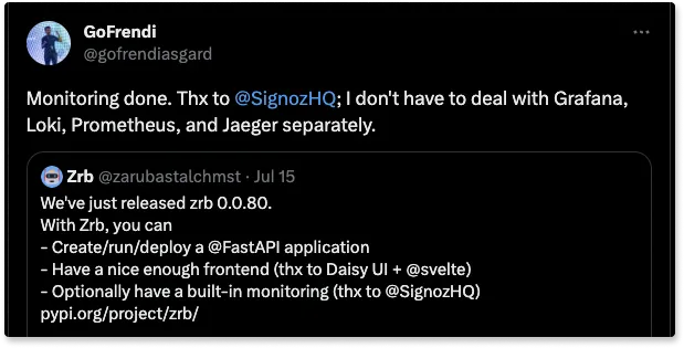 SigNoz integrated into a FastAPI application starter pack