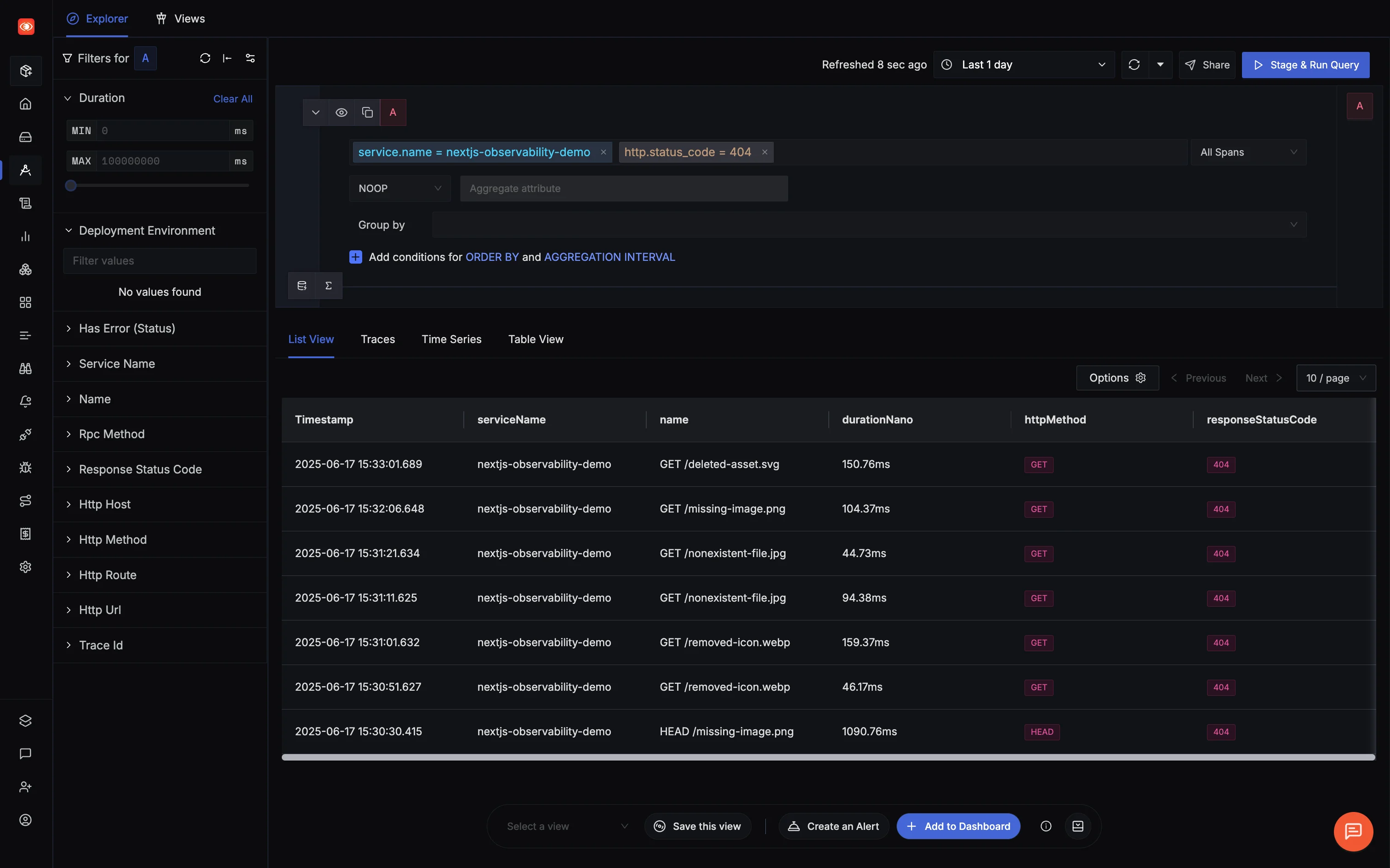 NextJS OpenTelemetry Use Cases - Monitoring 404s, External APIs