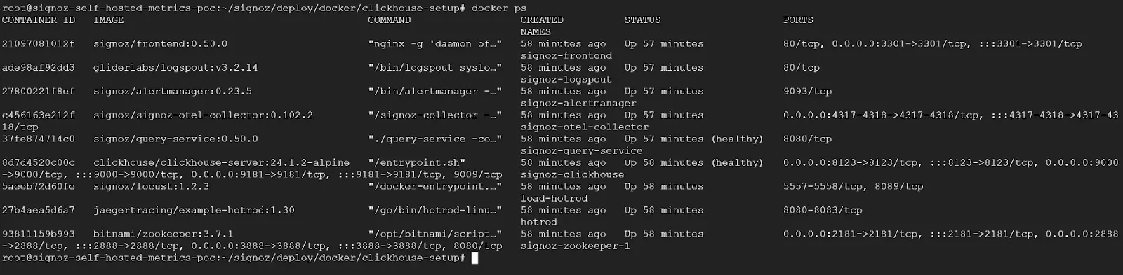 SigNoz Self-Hosted using Docker