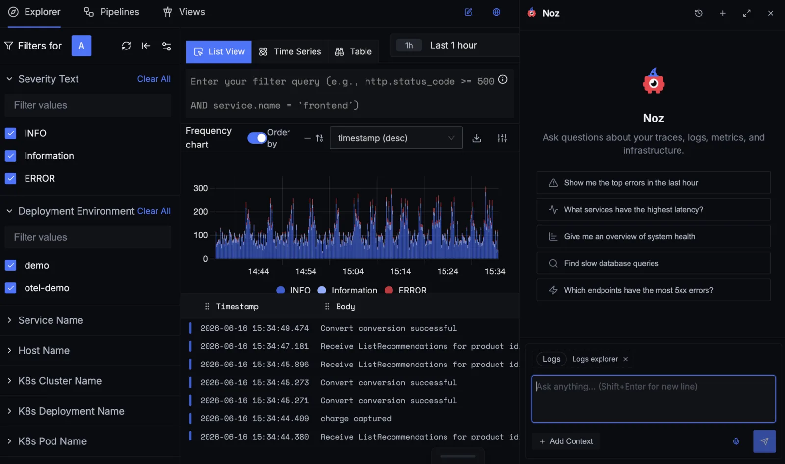 Noz - SigNoz's In-Product AI Teammate & Assistant | SigNoz Docs