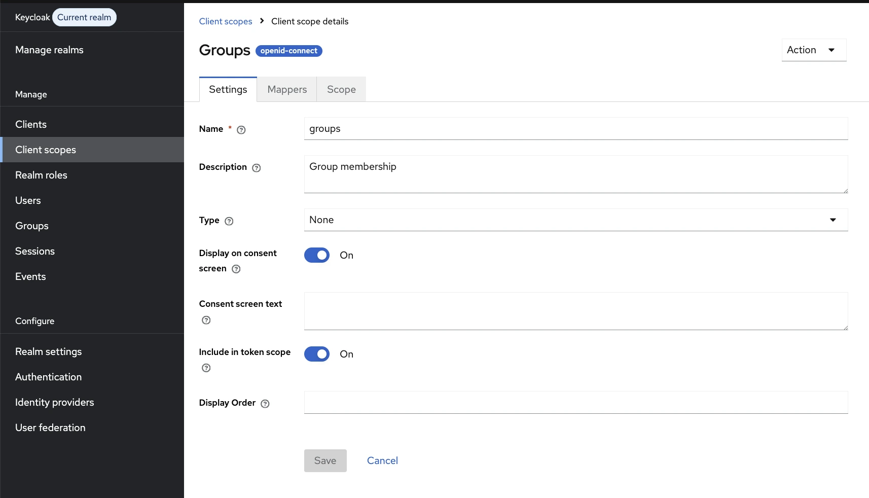 KeyCloak Group Client Scope