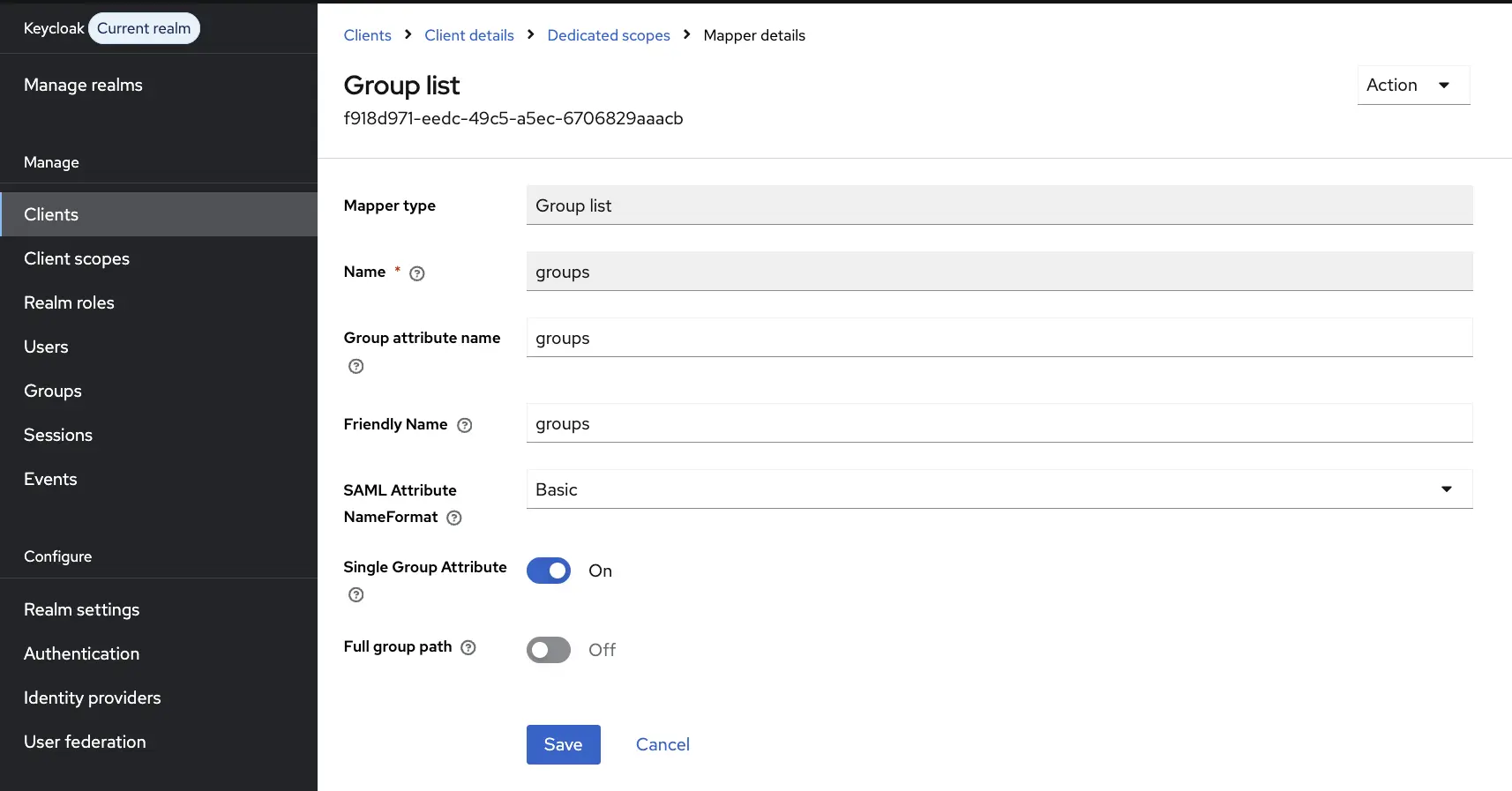 KeyCloak Client Scopes Group Mapper