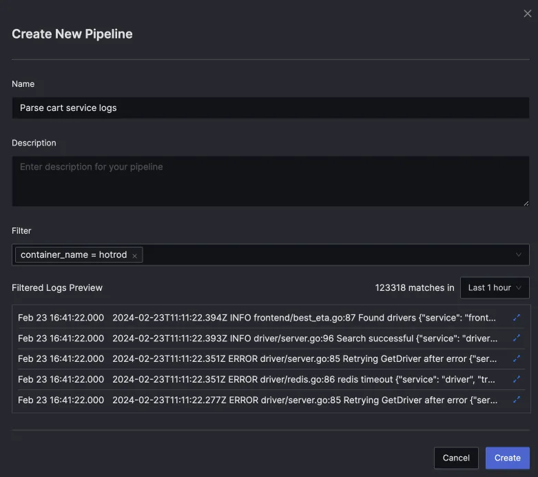 Create a new pipeline
