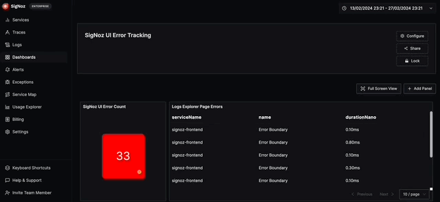 Error to trace